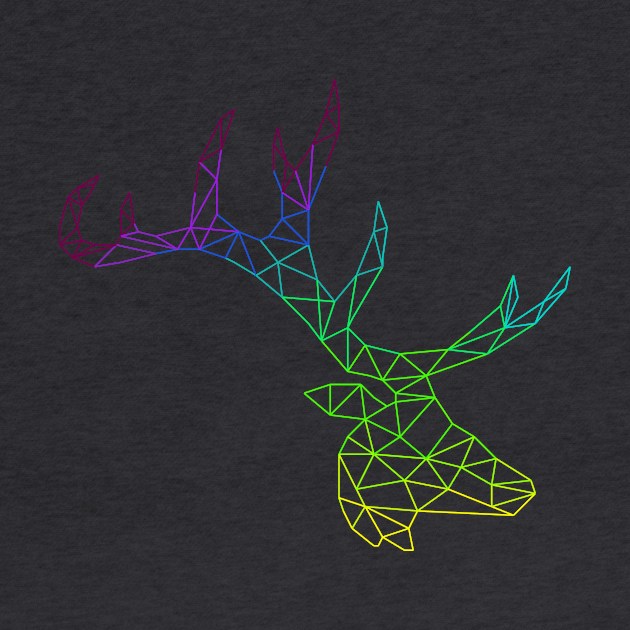 Geometric rainbow stag by Wild Geometric